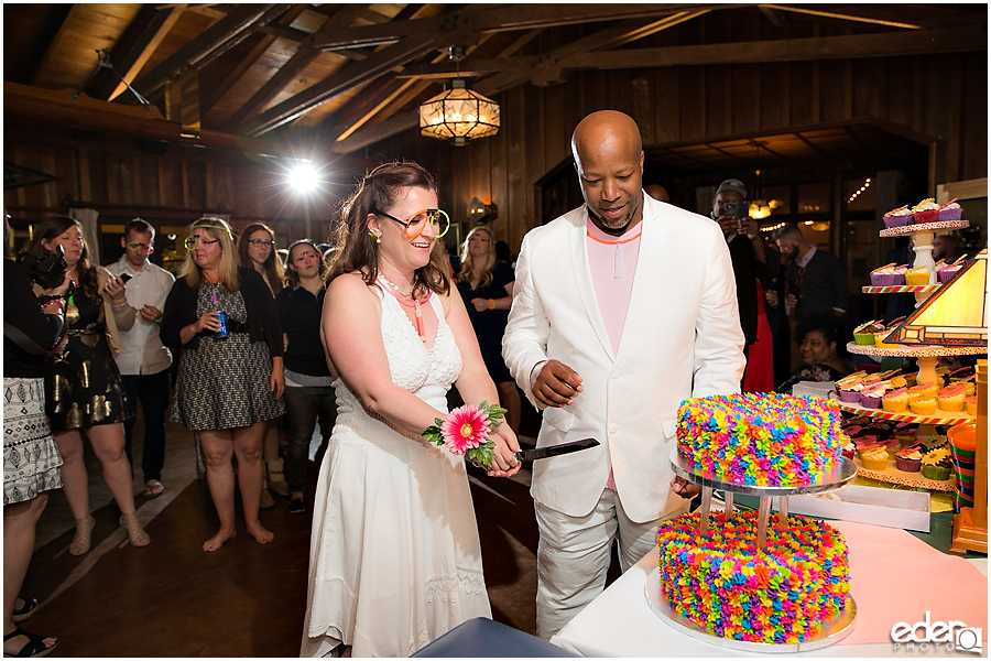 ZLAC Rowing Club Wedding Reception cake cutting.