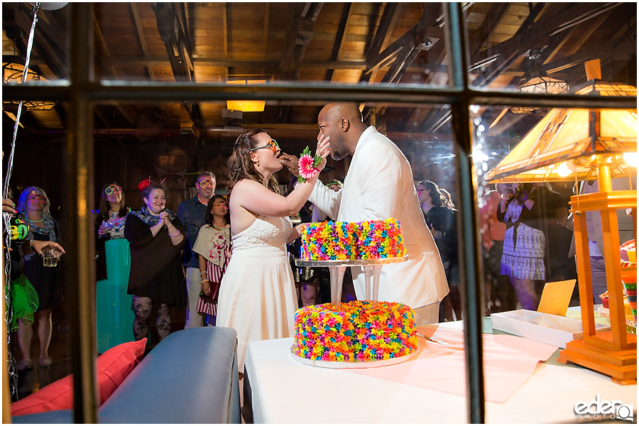 ZLAC Rowing Club Wedding Reception cake cutting.