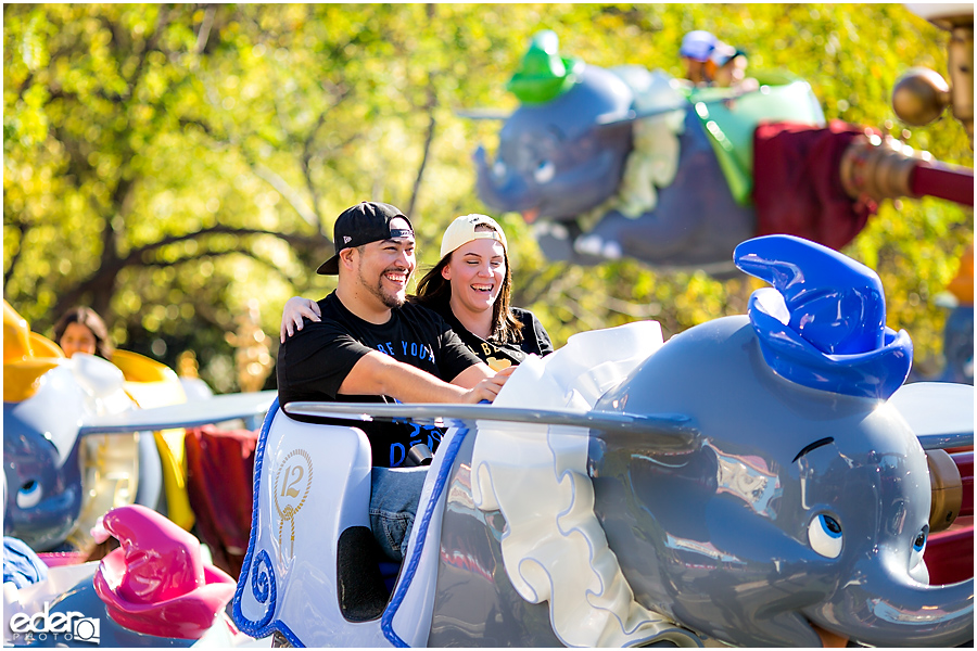 Disneyland Engagement Session on Dumbo Ride.