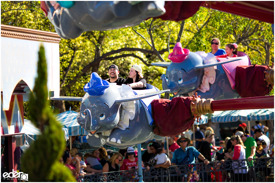 Disneyland Engagement Session on Dumbo Ride.