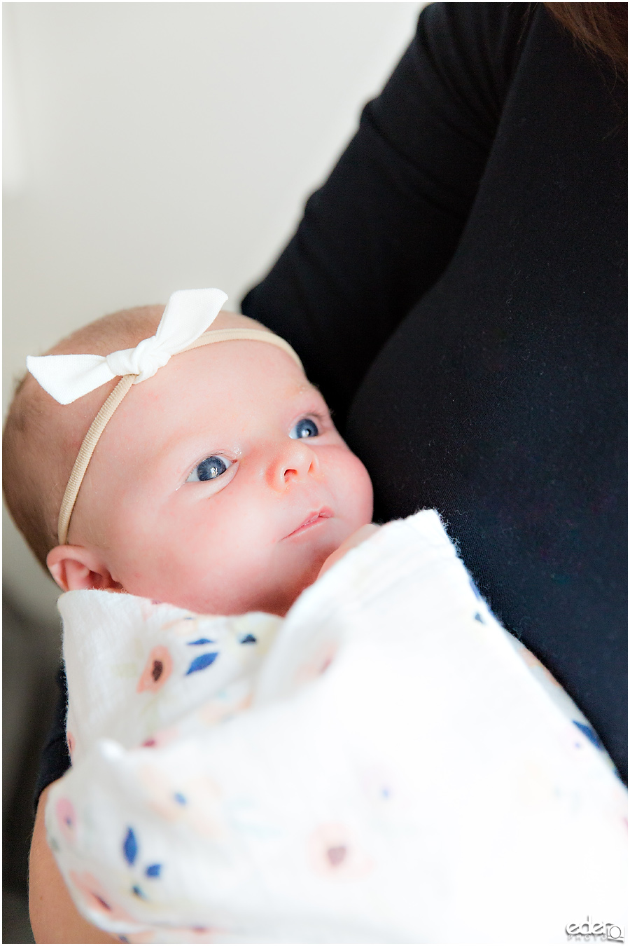 Newborn Lifestyle Portrait Session - closeup of baby