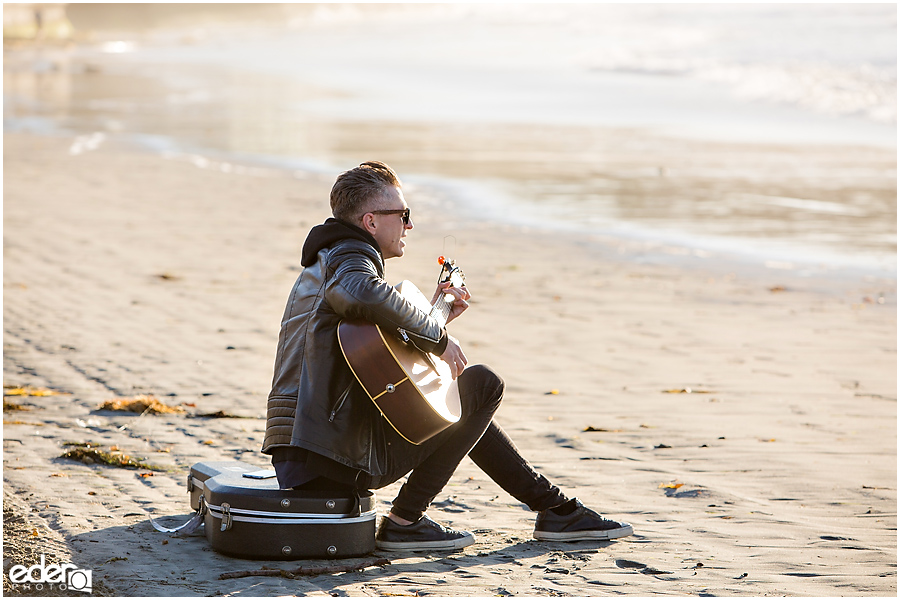 Surprise Marriage Proposal in La Jolla - guitar player