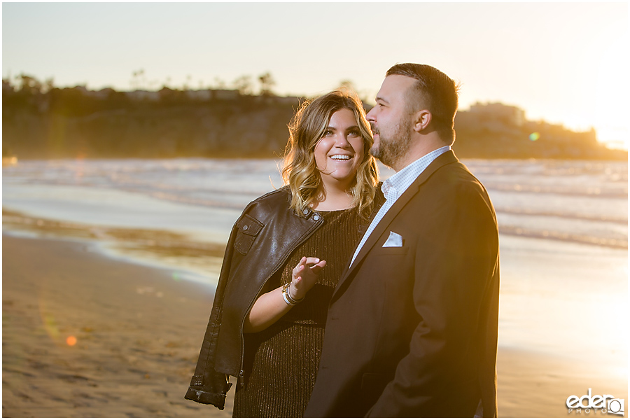 Surprise Marriage Proposal in La Jolla - portraits of couple on the beach.