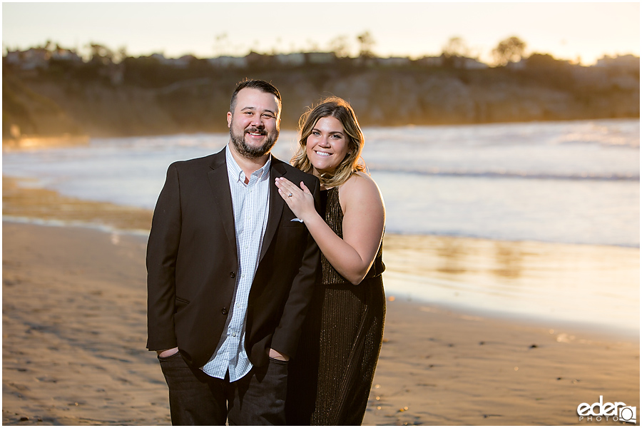 Surprise Marriage Proposal in La Jolla - portraits of couple on the beach.