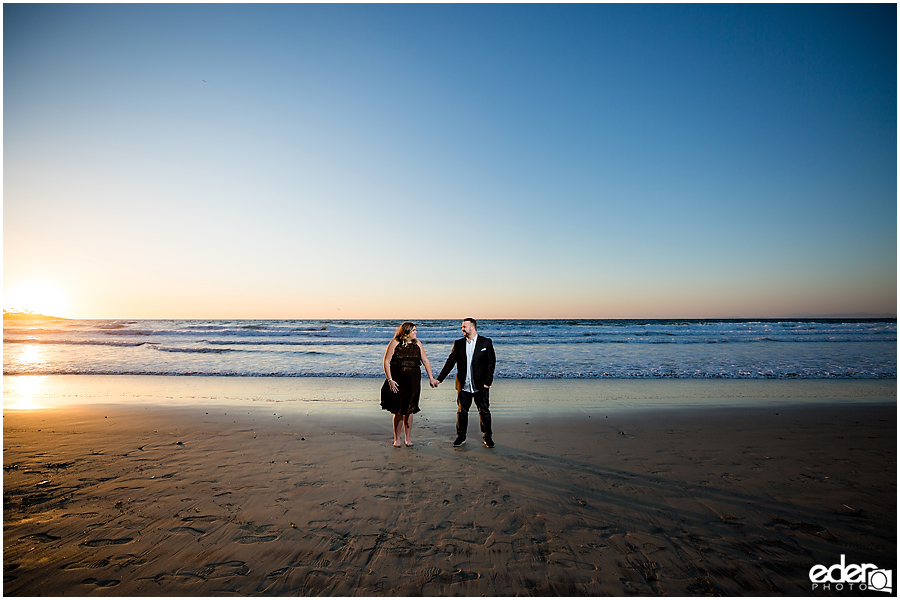 Surprise Marriage Proposal in La Jolla - portraits of couple on the beach.