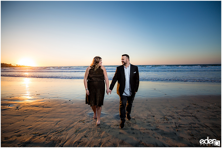 Surprise Marriage Proposal in La Jolla - portraits of couple on the beach.