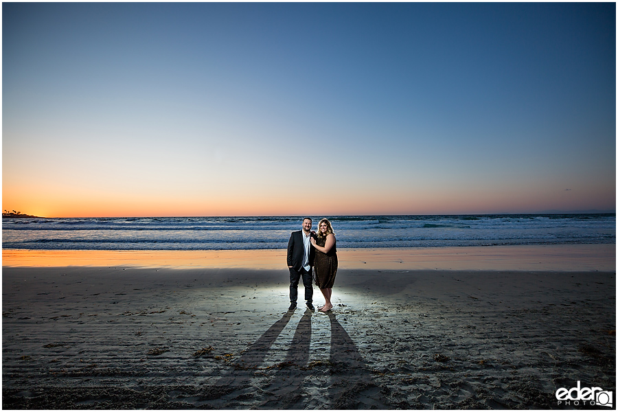 Surprise Marriage Proposal in La Jolla - portraits of couple on the beach at sunset.