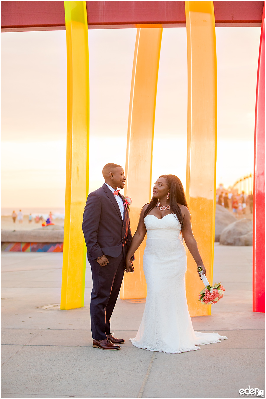 Sunset wedding portraits in Imperial Beach.