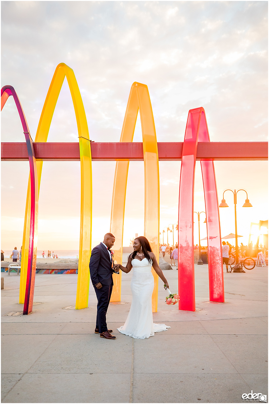 Sunset wedding portraits in Imperial Beach.