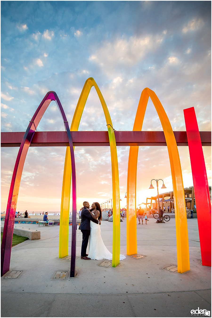 Sunset wedding portraits in Imperial Beach.