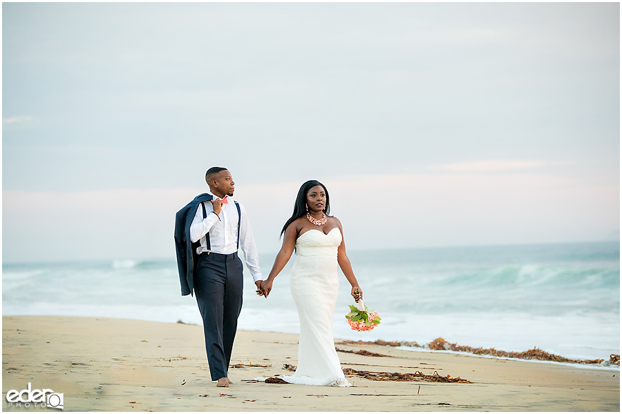 Natural light Sunset Beach Wedding Portraits