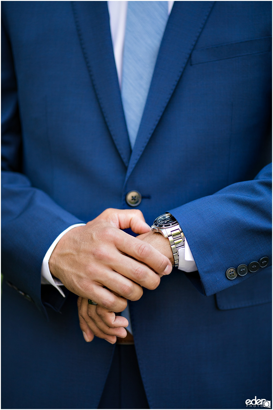 San Diego Elopement portrait of grooms hands.