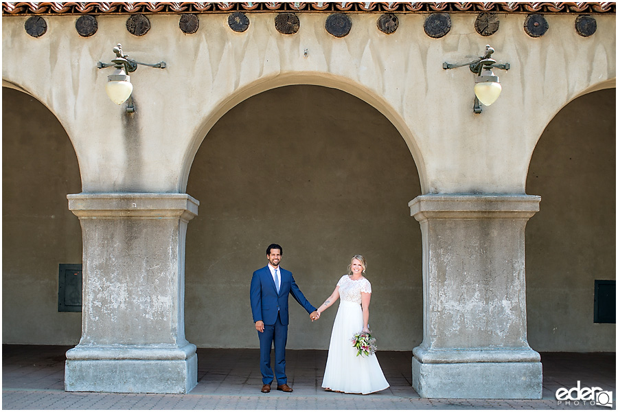 San Diego Elopement couple portrait in Balboa Park.