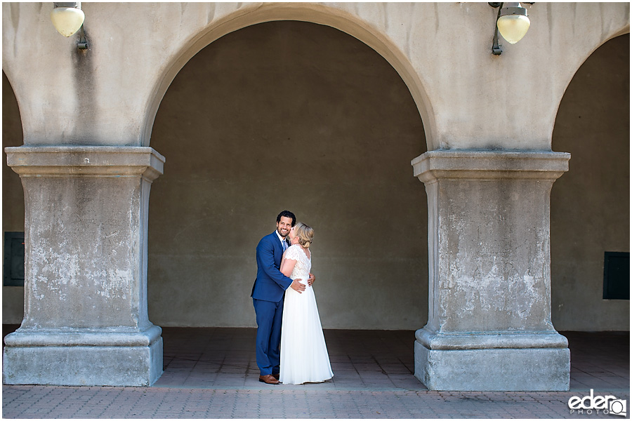 San Diego Elopement couple portrait in Balboa Park.