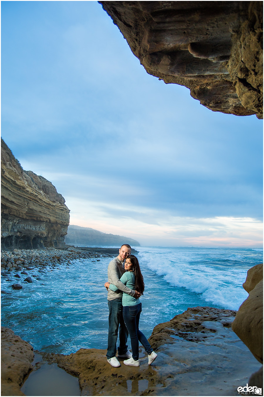 Engagement Session Portraits at Sunset Cliffs in San Diego, CA. 