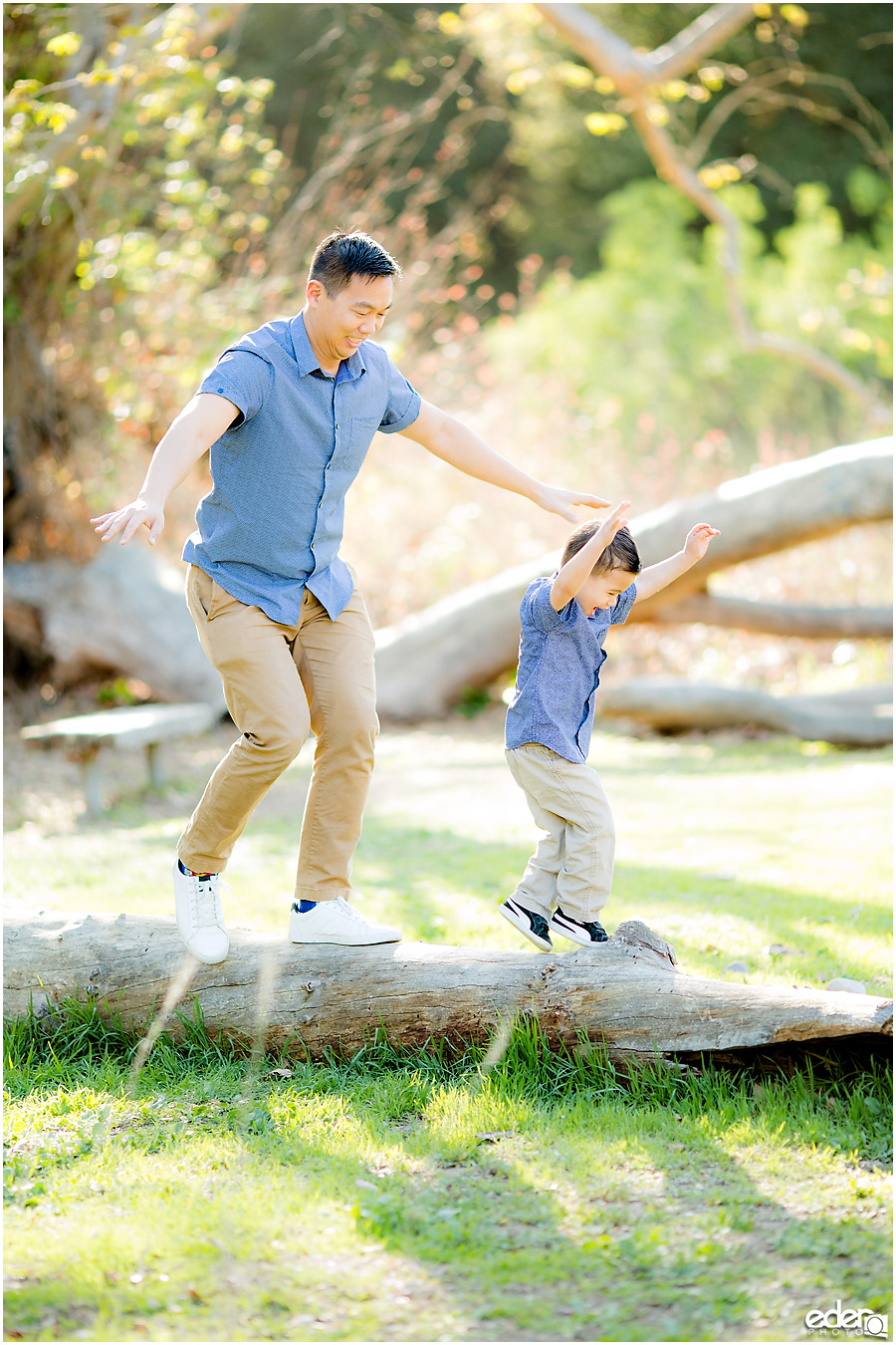 Spring Mini Portrait Session - son and dad playing.