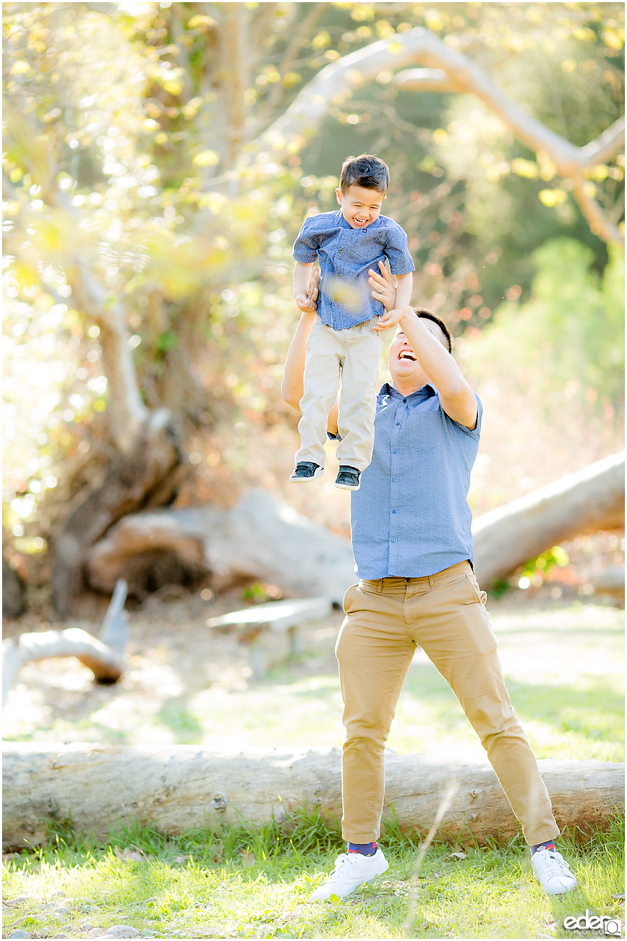 Spring Mini Portrait Session - son and dad playing