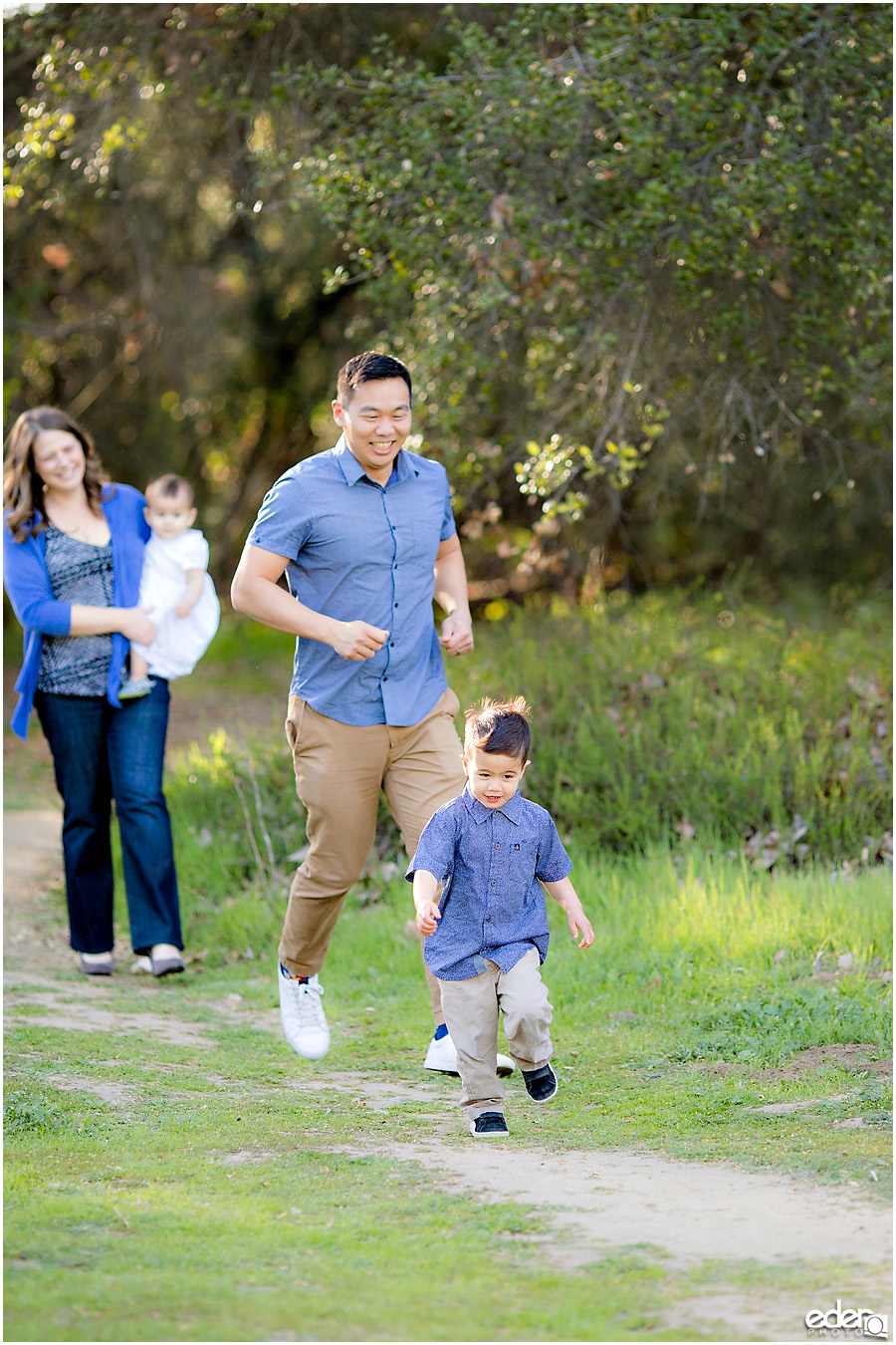 Spring Mini Portrait Session walking in the hiking trail.