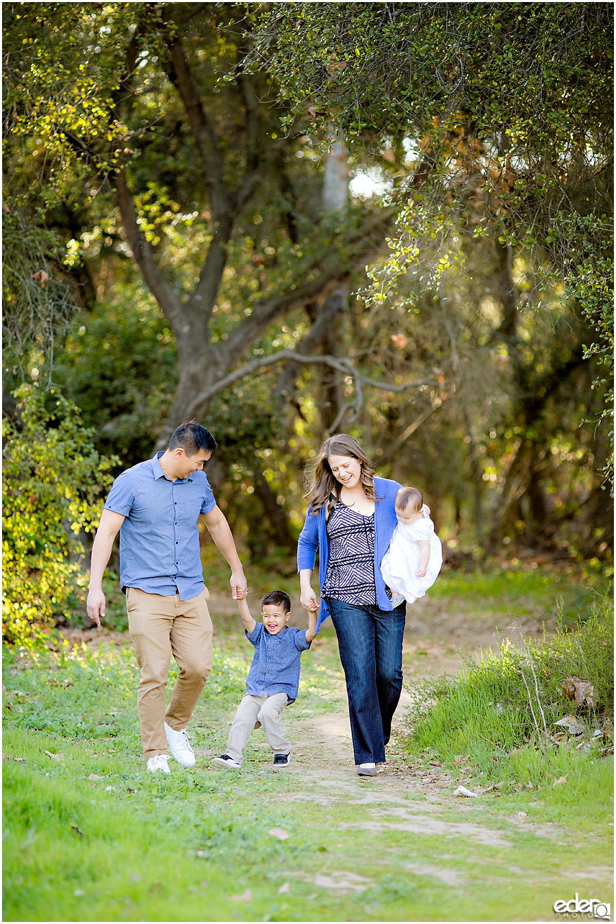 Spring Mini Portrait Session - walking in the hiking trail.