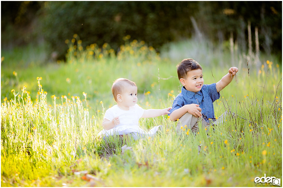 Spring Mini Portrait Session - brother and sister playing